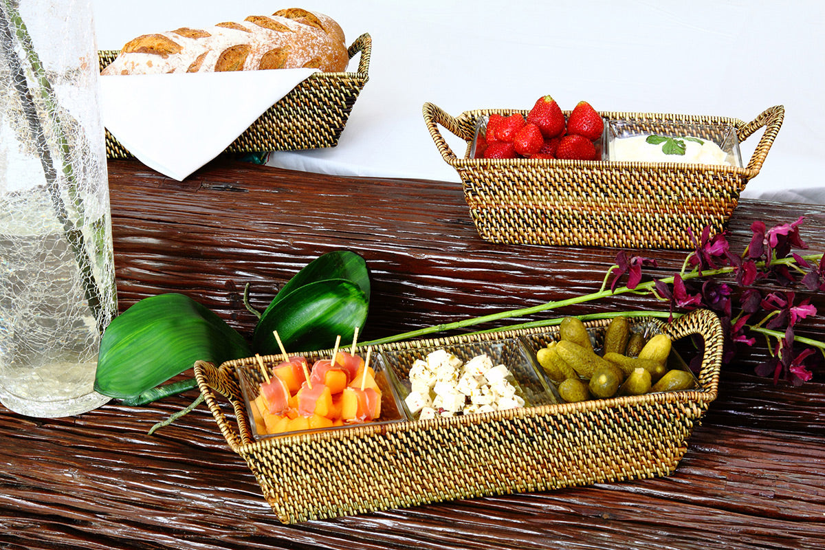Sectional Server, 3 Sections, Includes 3 Glass Dishes by Calaisio