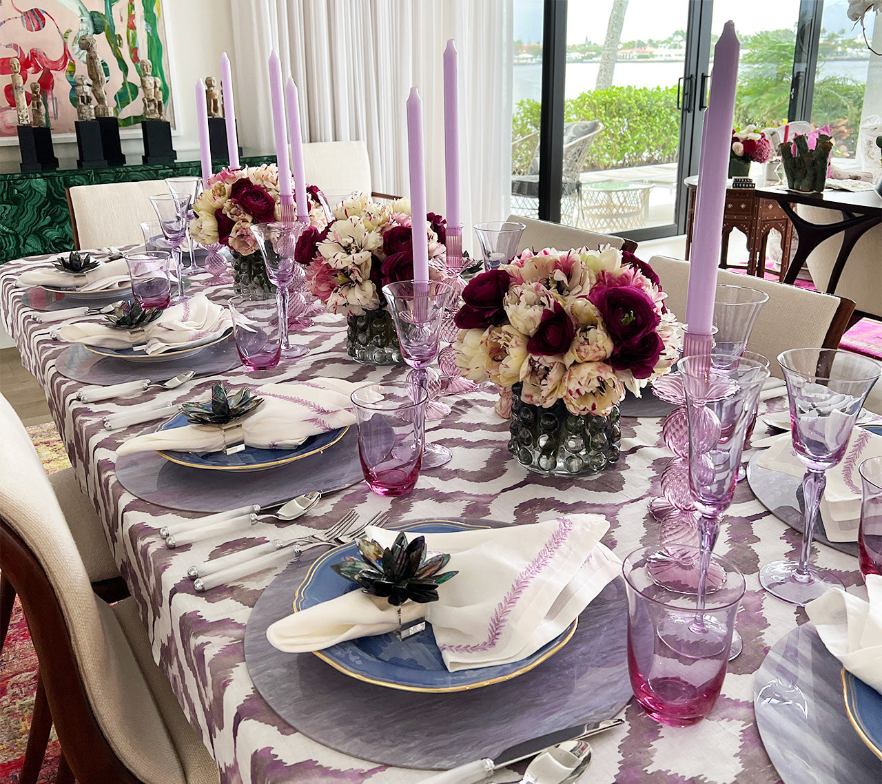 Iris Tall Candle Holder in Lavender by Kim Seybert