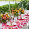 Watercolor Ikat Tablecloth in Fuchsia by Kim Seybert