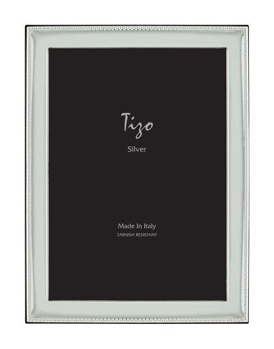 Narrow Beaded Silverplate Frame by Tizo Design