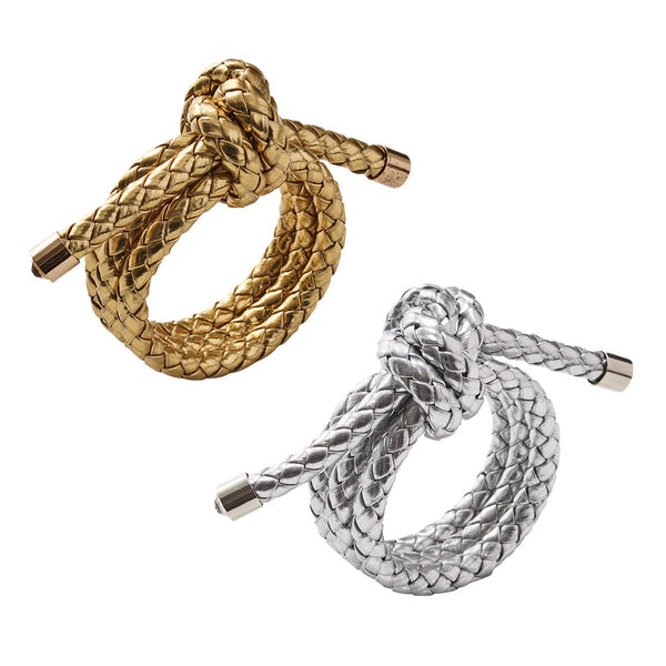 Rope Knot Napkin Rings in Metallic Tones
