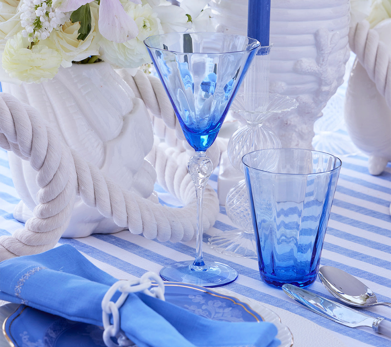 Daphne Wine Glass in Blue by Kim Seybert