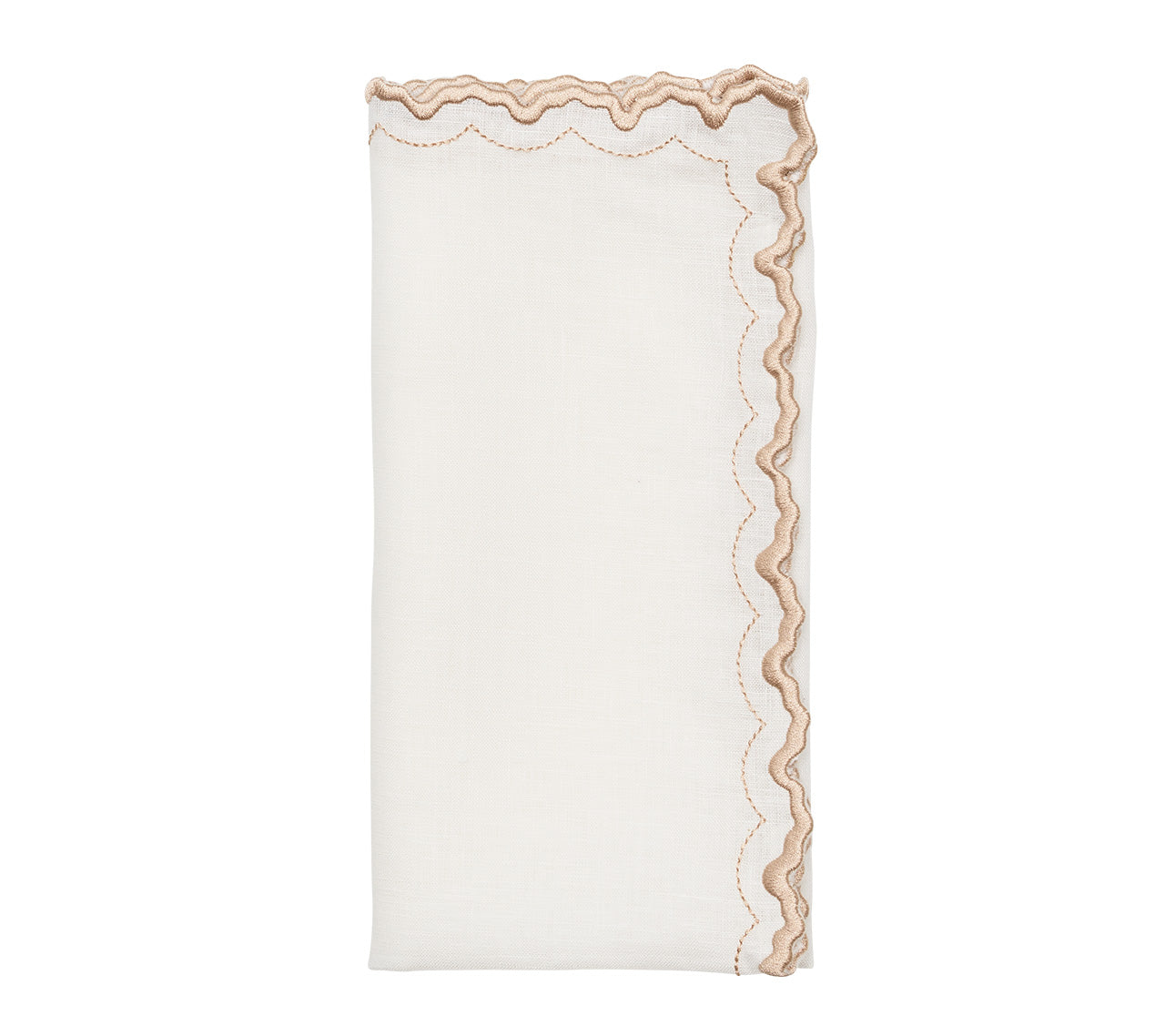 Arches Napkin in White & Natural by Kim Seybert