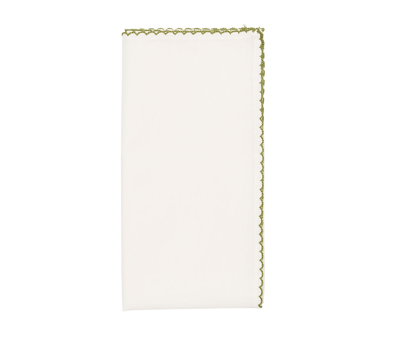 Casbah Napkin in White & Green by Kim Seybert