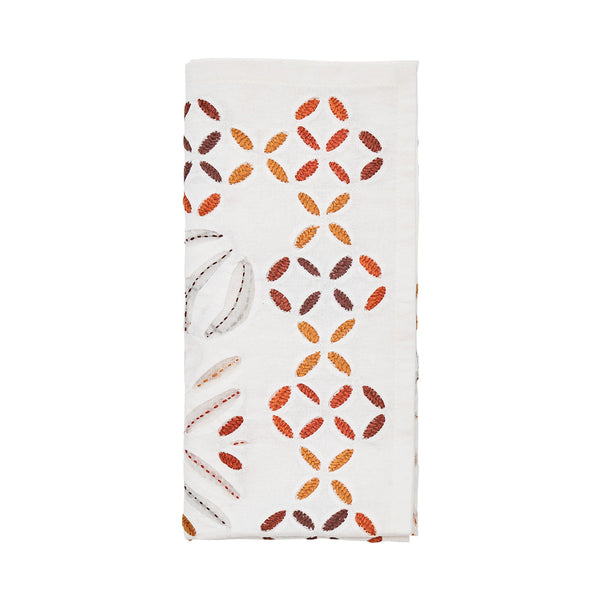 Malta Napkin in White & Brown