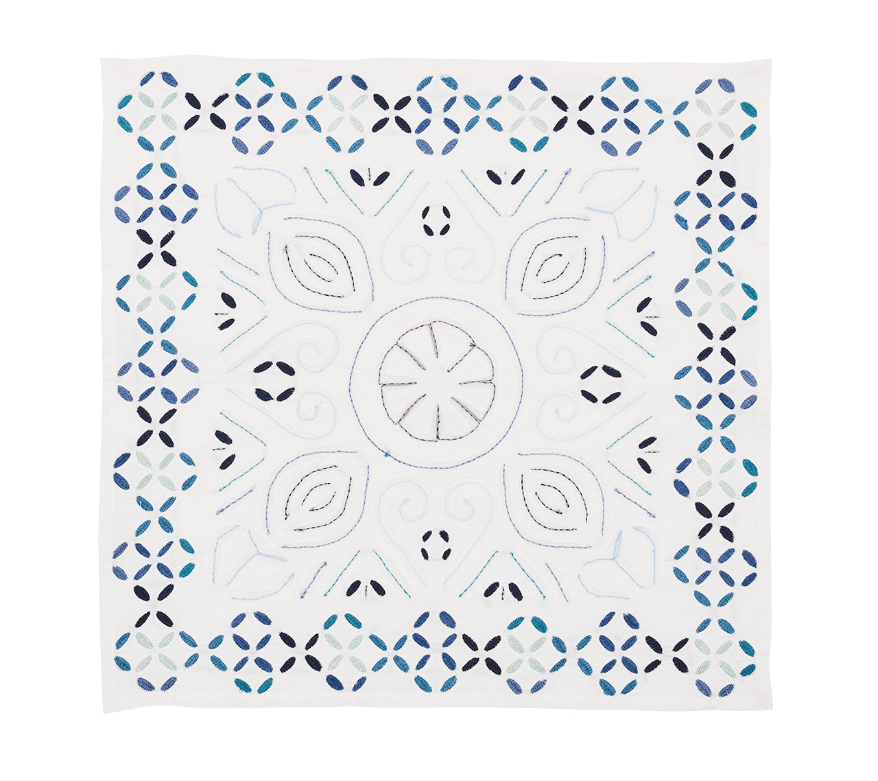 Malta Napkin in White & Blue by Kim Seybert