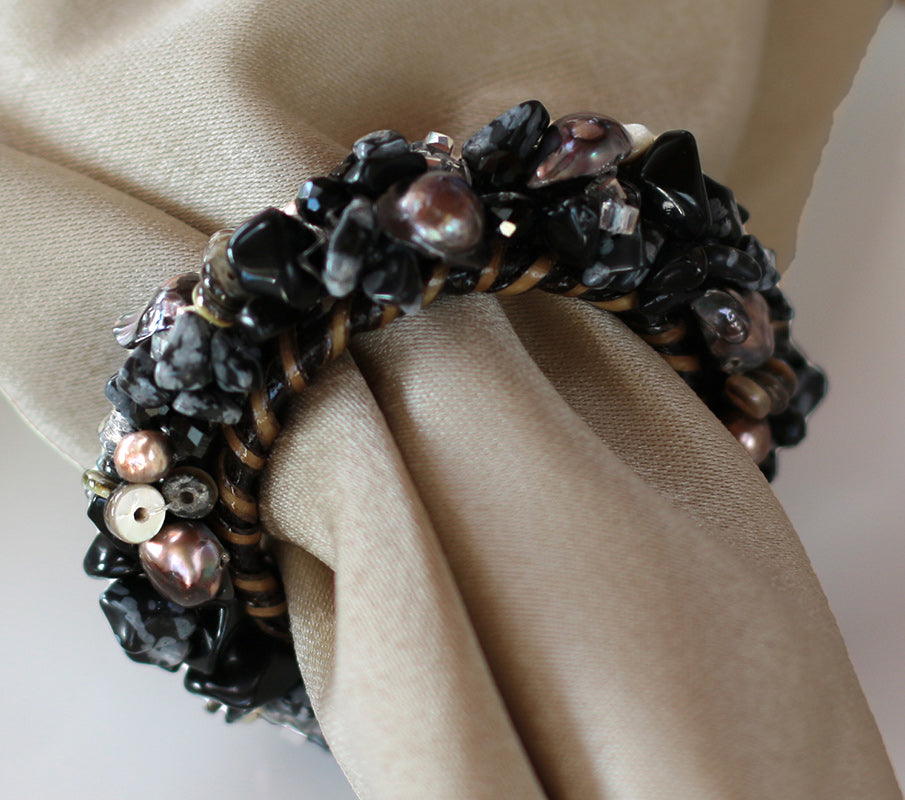 Blackberries Jeweled Napkin Ring by Calaisio