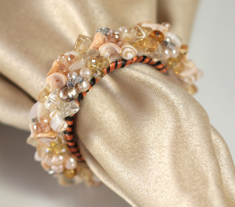 Champagne Jeweled Napkin Ring by Calaisio