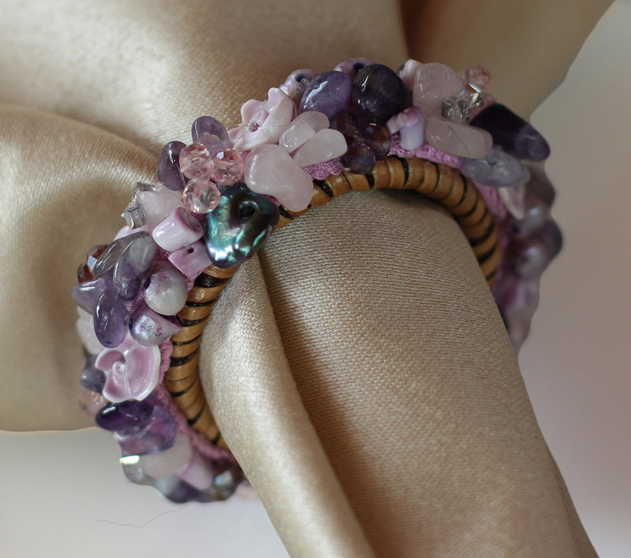 Lilac Jeweled Napkin Ring by Calaisio