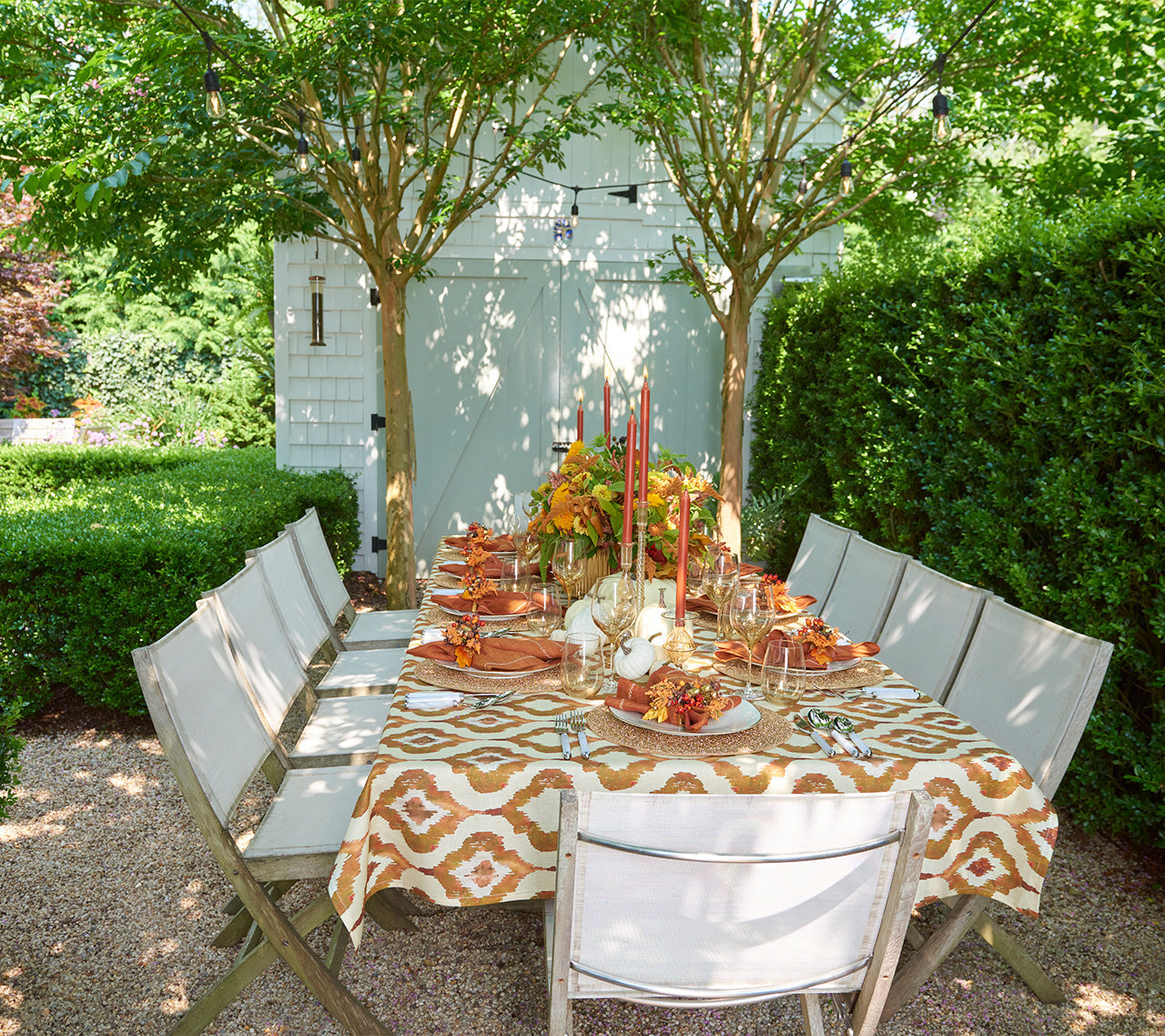 Watercolor Ikat Tablecloth in Rust by Kim Seybert