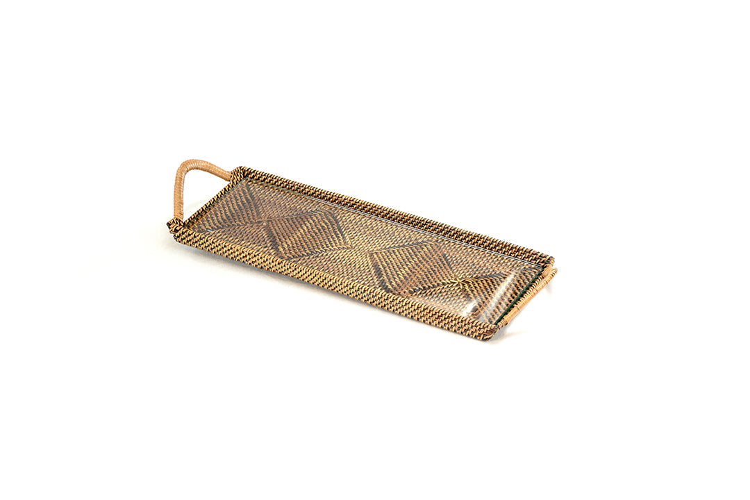 Slim Rectangular Serving Tray with Glass, Small by Calaisio