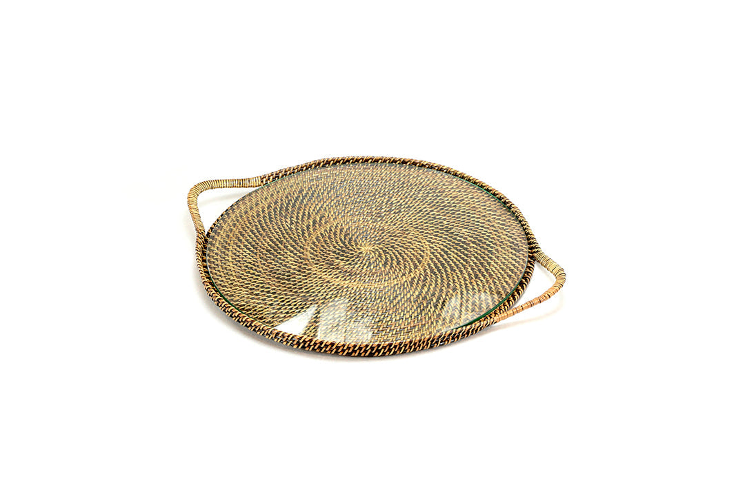 Round Serving Tray with Glass by Calaisio
