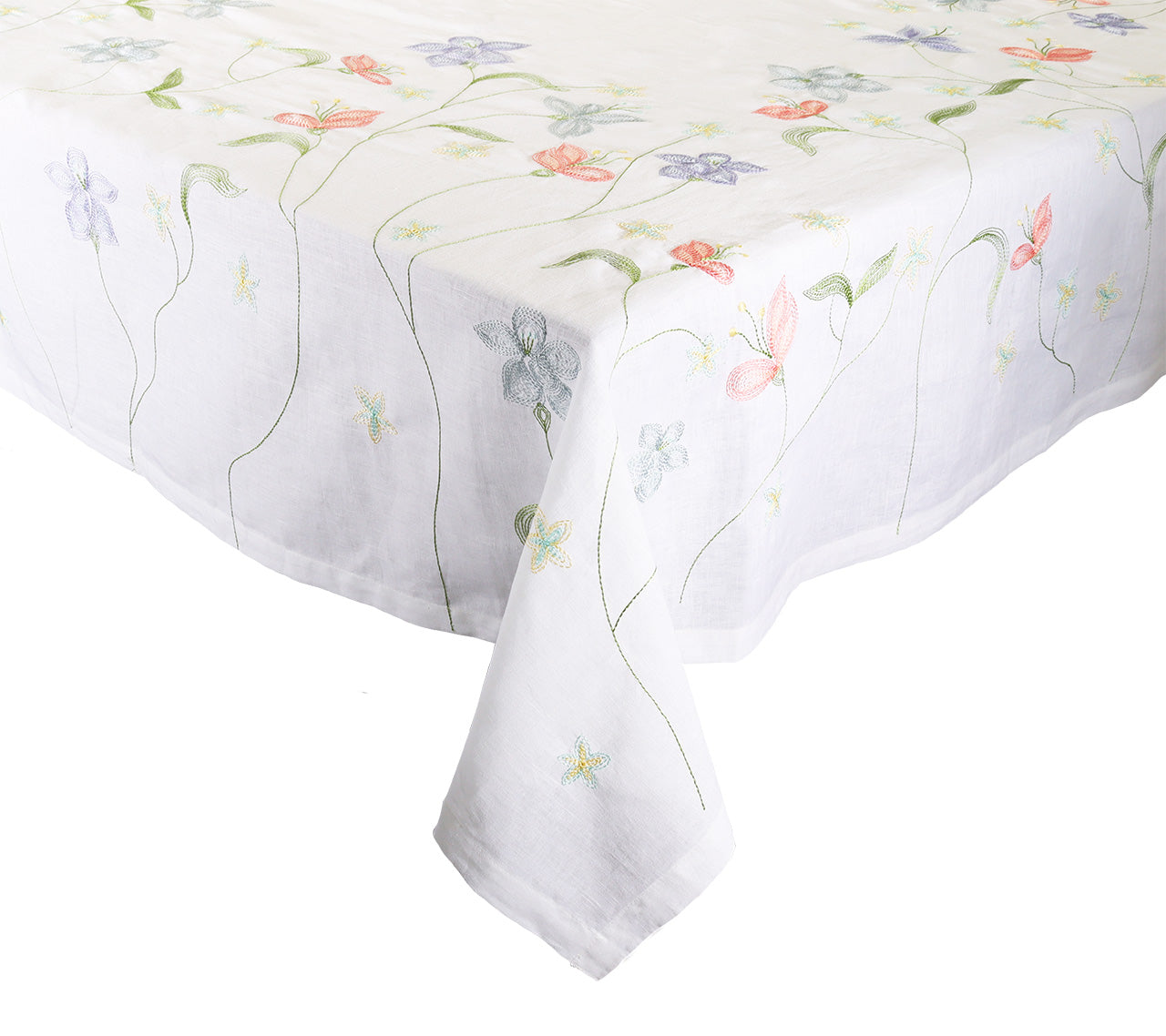 Vista Tablecloth in White & Multi by Kim Seybert