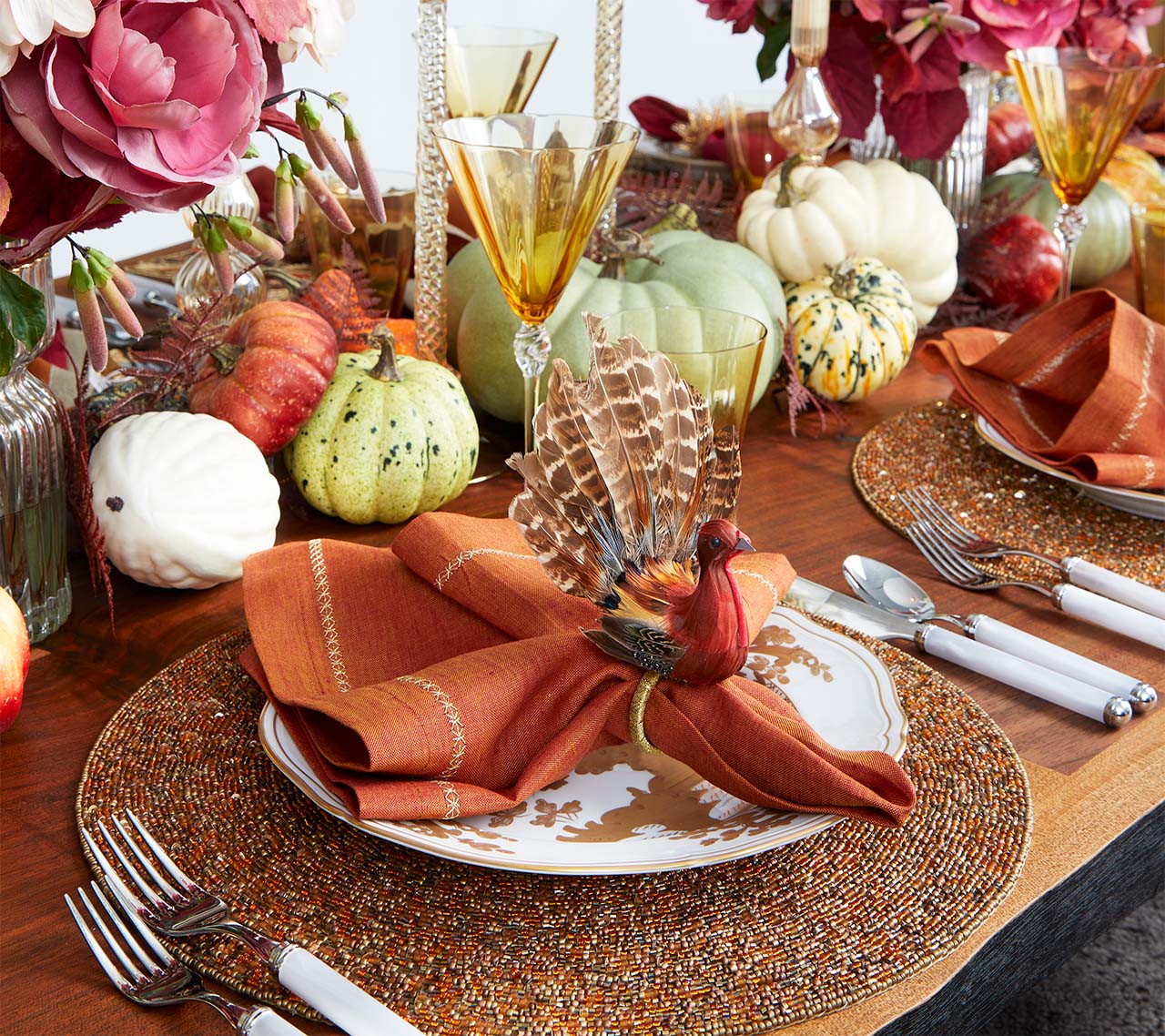 Autumn Rush Placemat in Brown & Orange by Kim Seybert