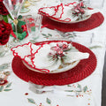 Arches Napkin in White, Red & Gold by Kim Seybert