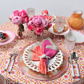 Majorelle Tablecloth in White, Pink & Orange by Kim Seybert