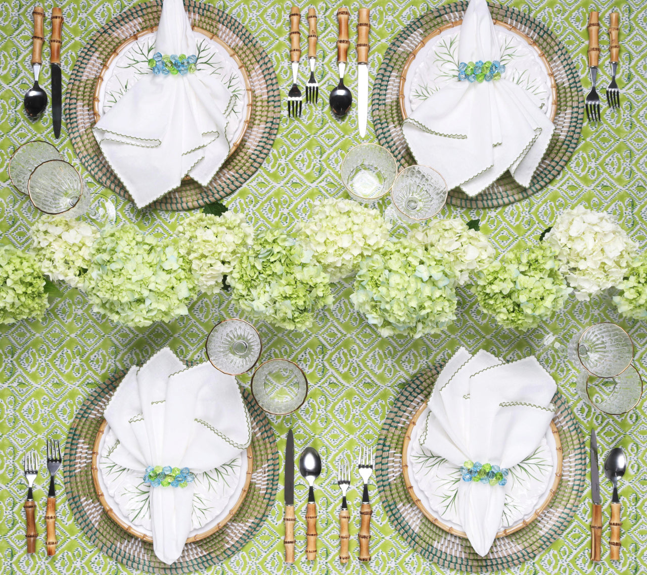 Alfresco Tablecloth in Olive & Green by Kim Seybert