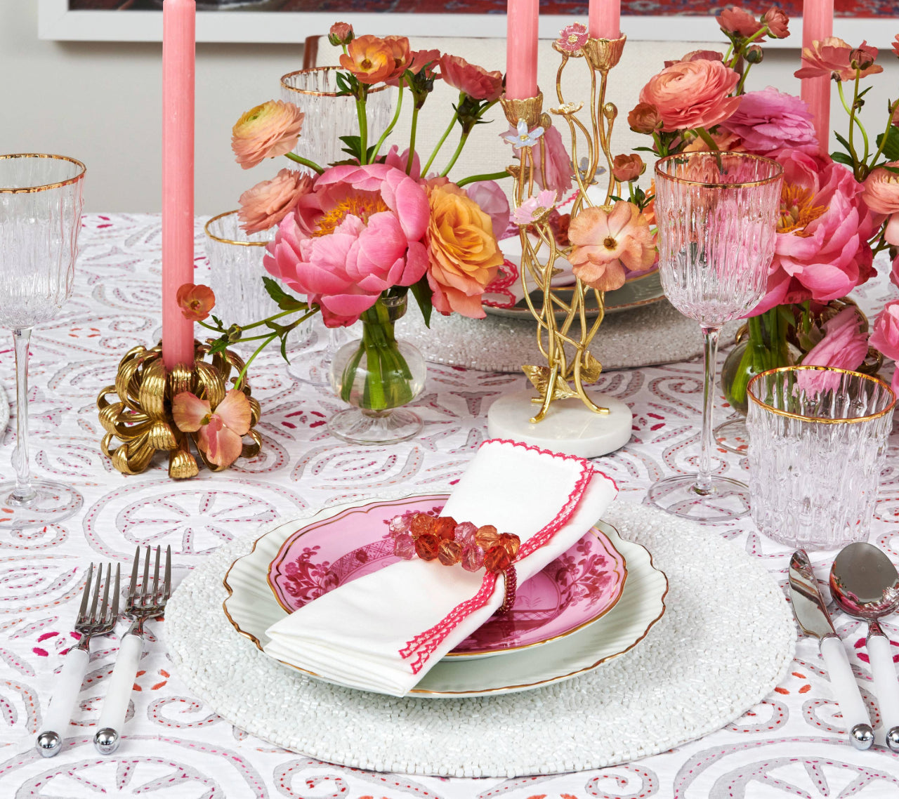 Pop Rocks Napkin Ring in Pink & Orange by Kim Seybert