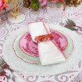 Casbah Napkin in White & Pink by Kim Seybert