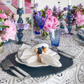 Casbah Napkin in White & Blue by Kim Seybert
