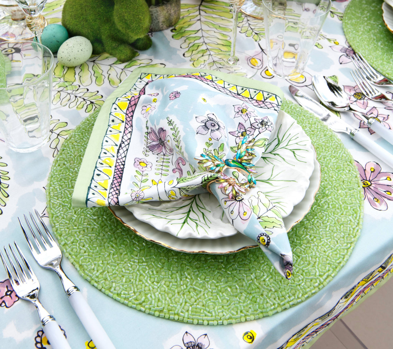 Perennial Placemat in Green by Kim Seybert