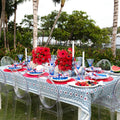 Majorelle Tablecloth in Red, White & Blue by Kim Seybert