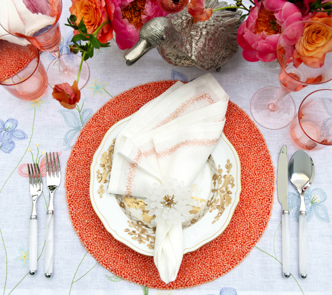 Perennial Placemat in Coral by Kim Seybert