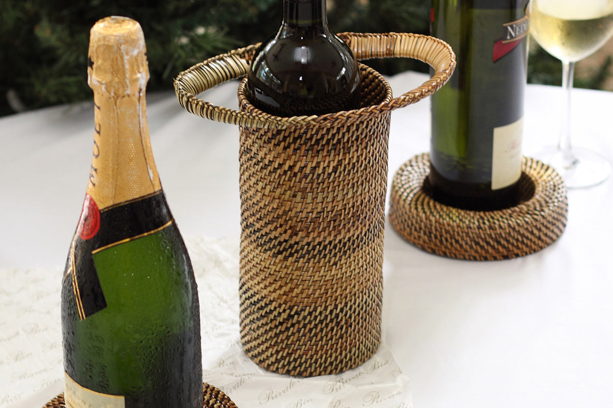 Wine Holder with Wrapped Handles by Calaisio