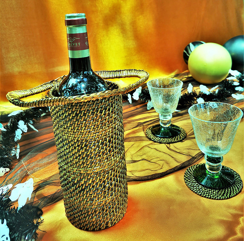 Wine Holder with Wrapped Handles by Calaisio