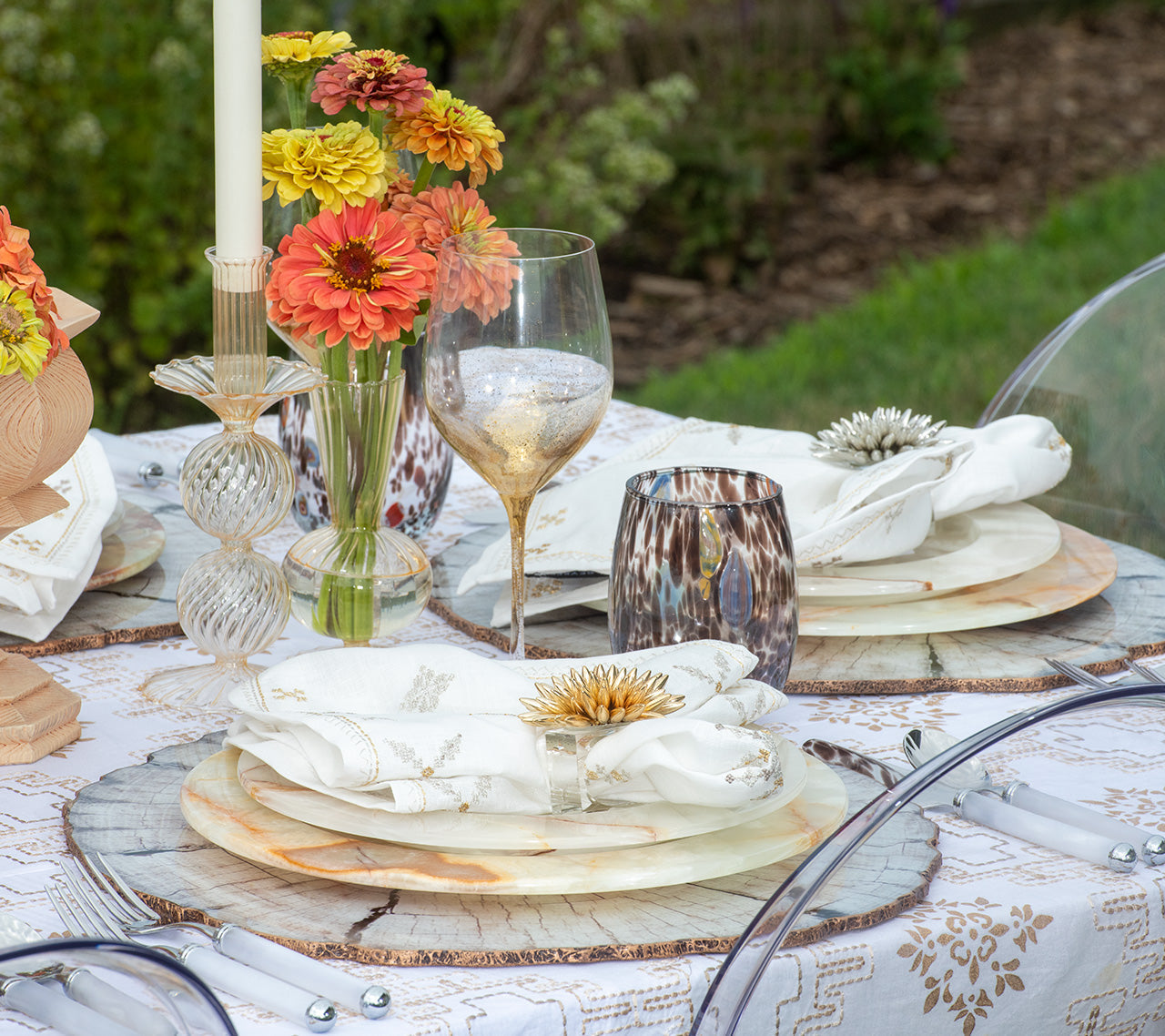 Bella Short Candle Holder in Champagne by Kim Seybert