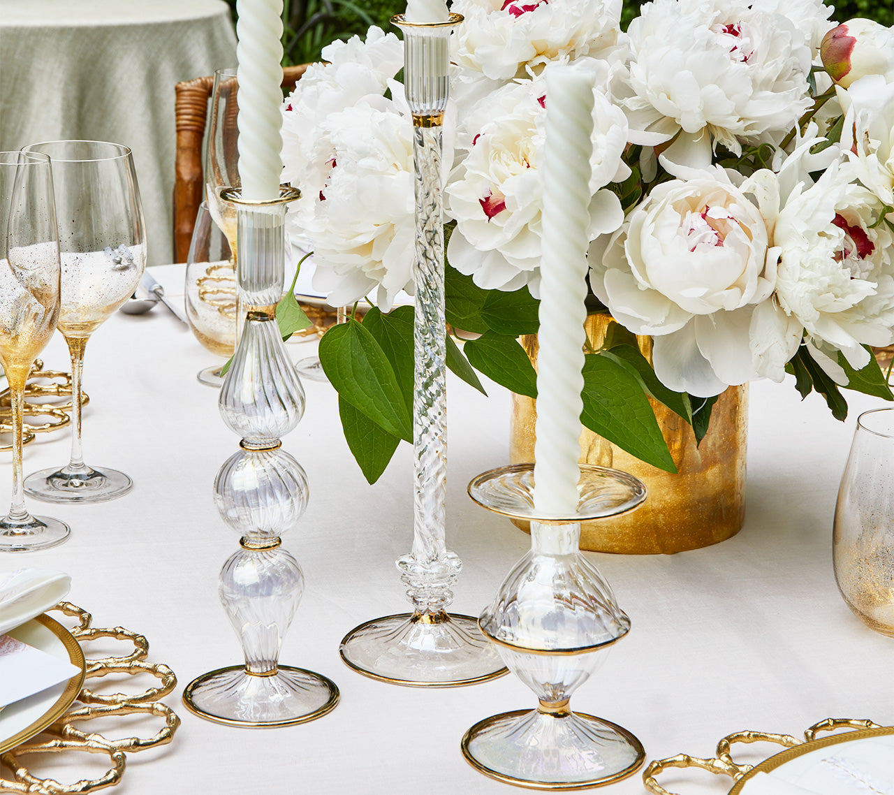 Blossom Candle Holder in Clear by Kim Seybert