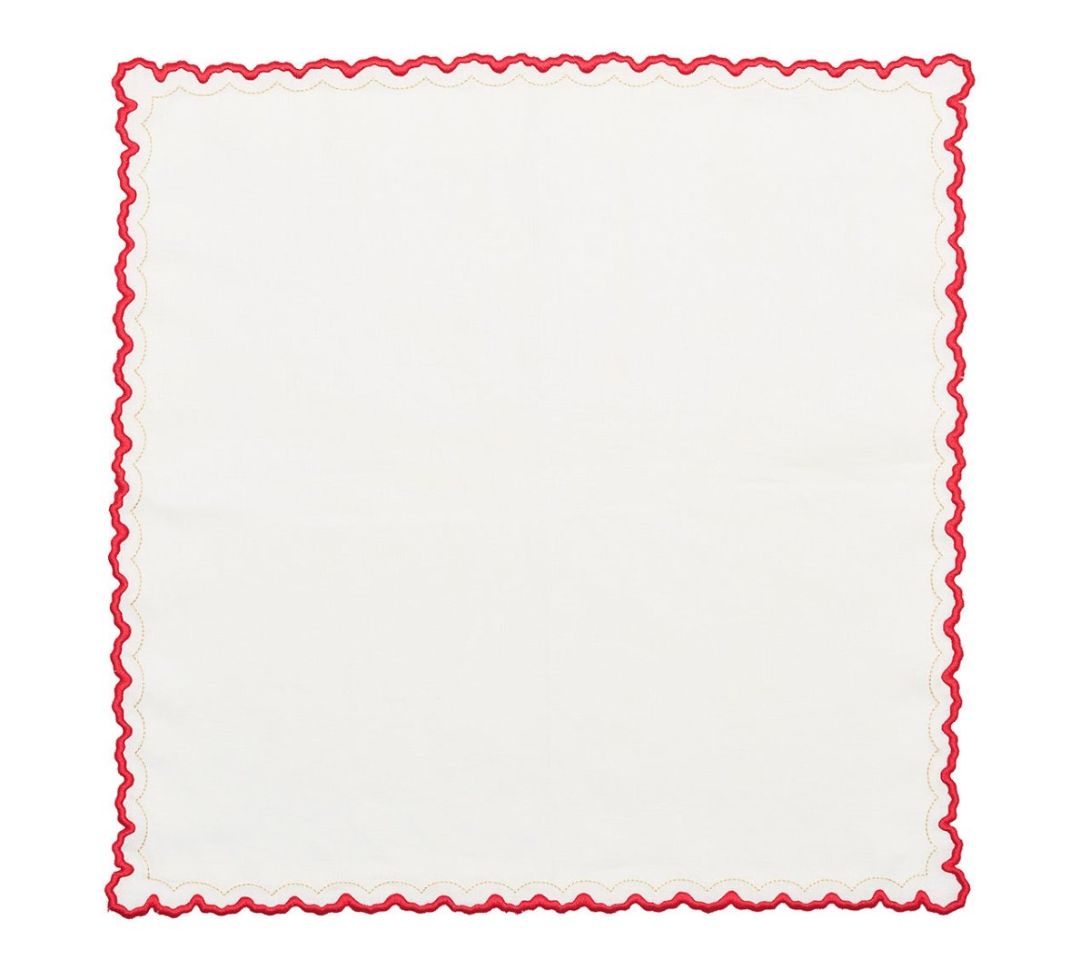 Arches Napkin in White, Red & Gold by Kim Seybert