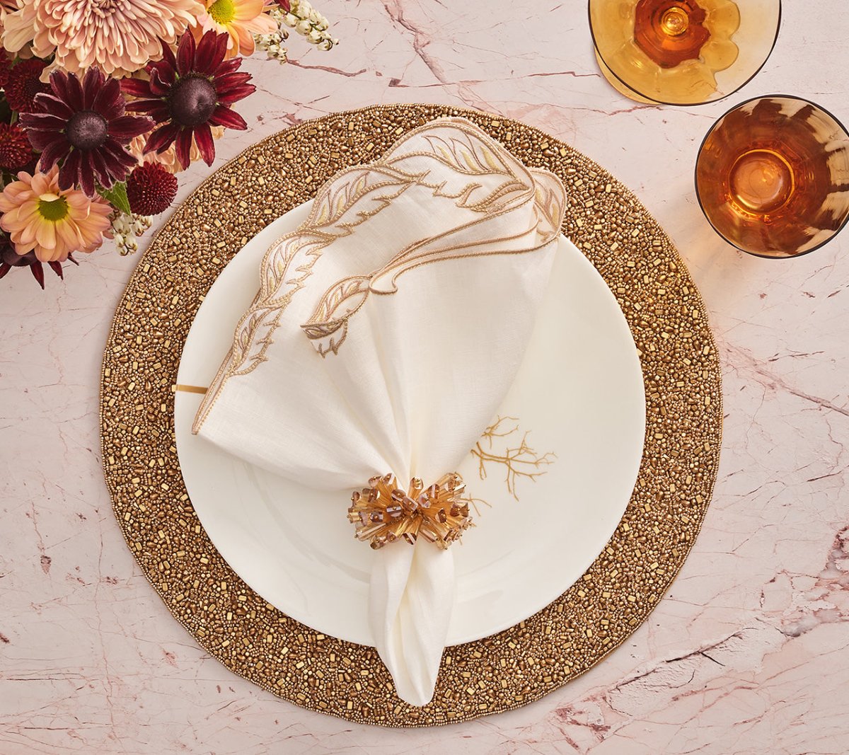Autumn Rush Placemat in Brown & Orange by Kim Seybert