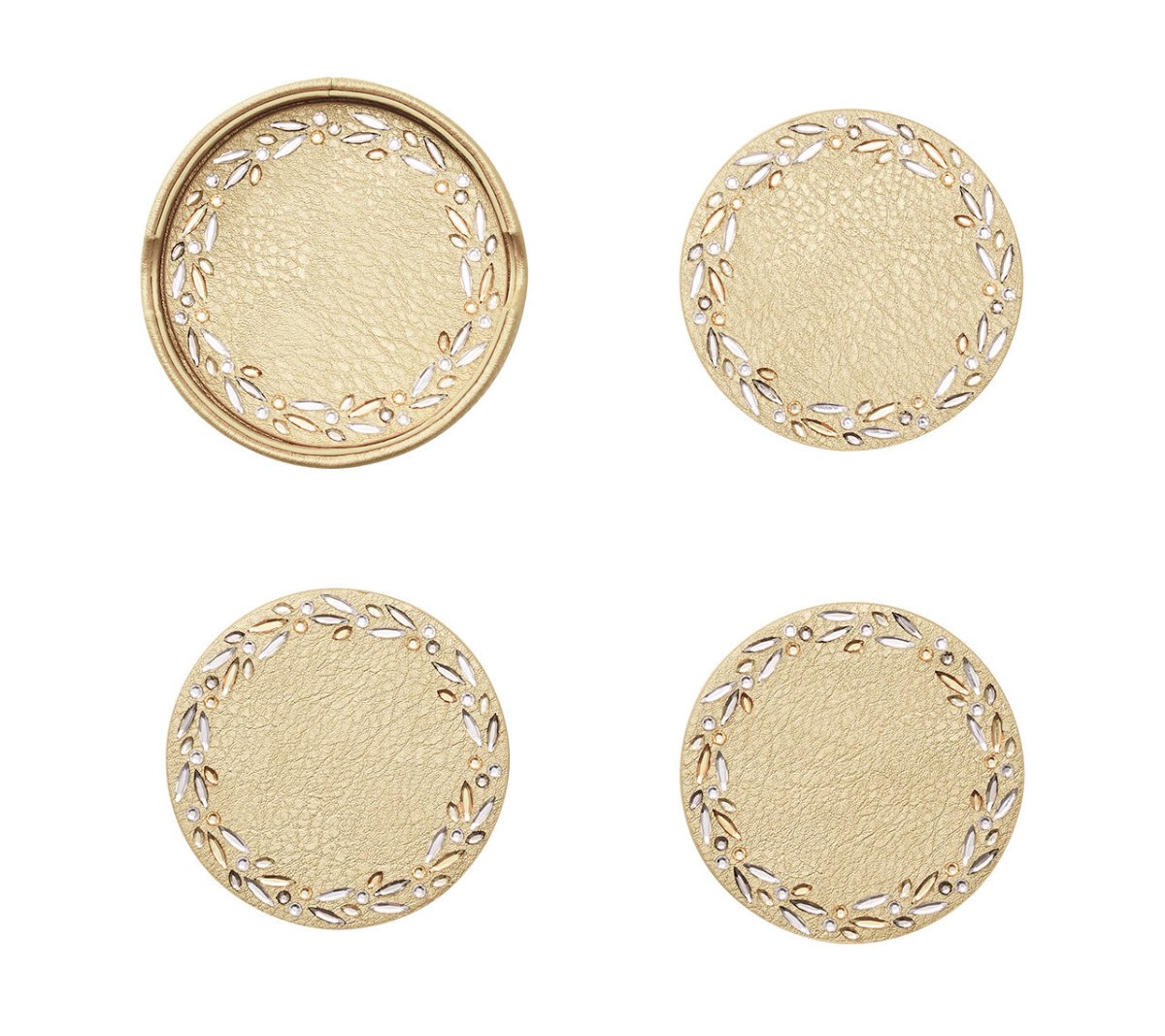 Bejeweled Coaster in Gold & Crystal by Kim Seybert
