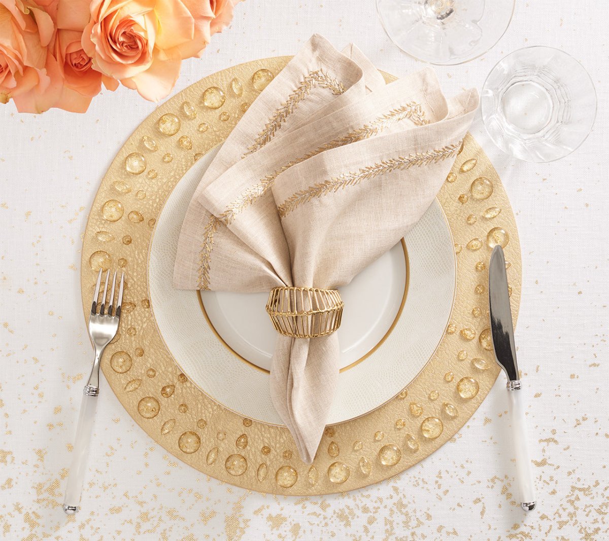 Cage Napkin Ring in Gold by Kim Seybert