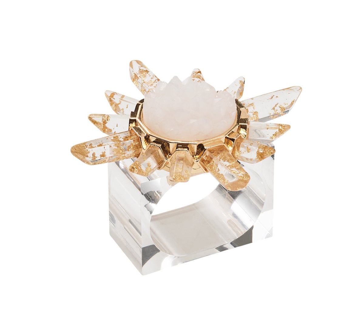Coronet Napkin Ring in Gold & Crystal by Kim Seybert