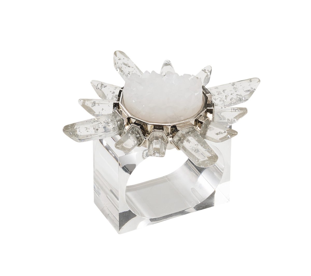 Coronet Napkin Ring in Silver & Crystal by Kim Seybert