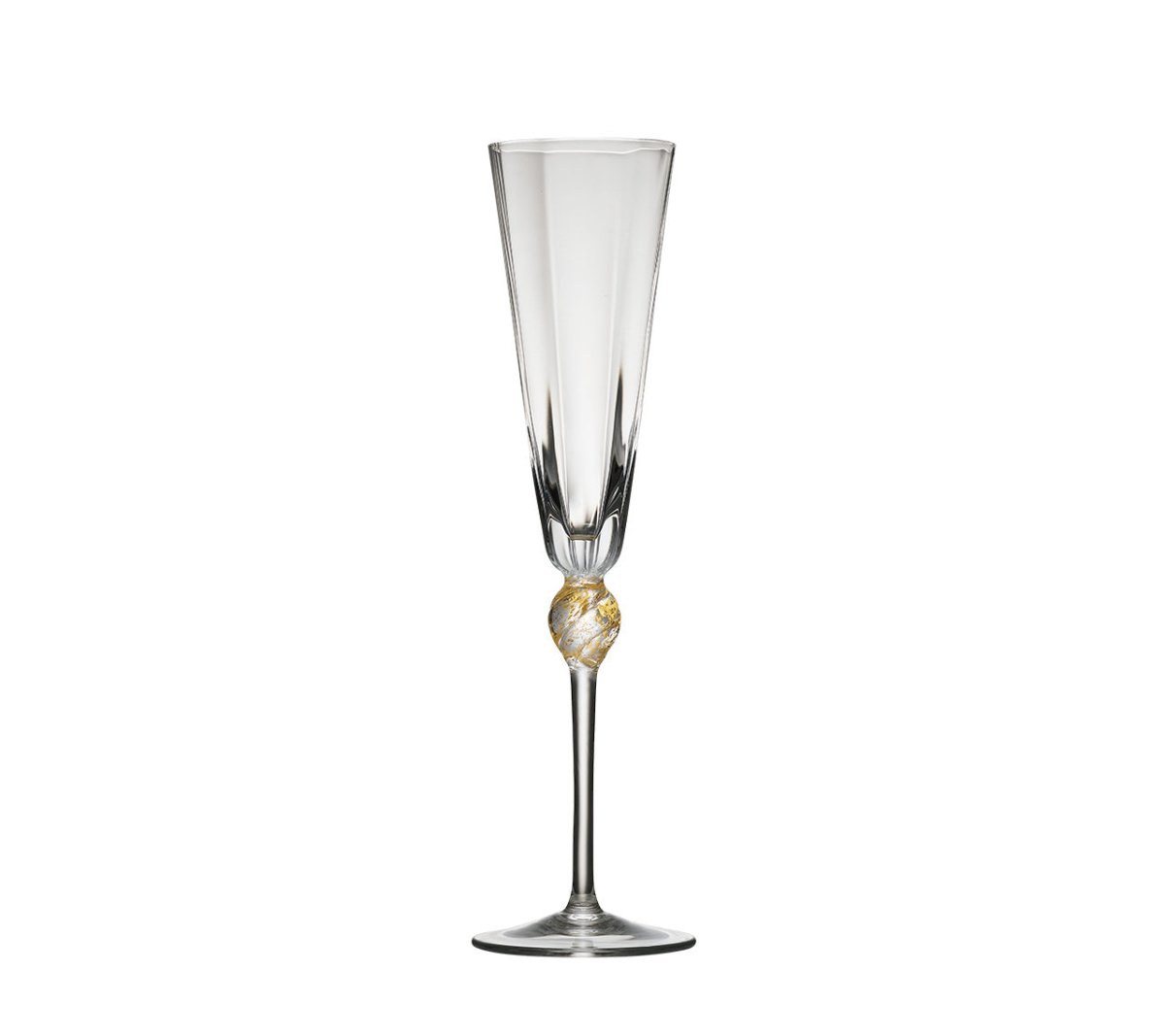 Daphne Flute in Clear & Gold 4-Set by Kim Seybert