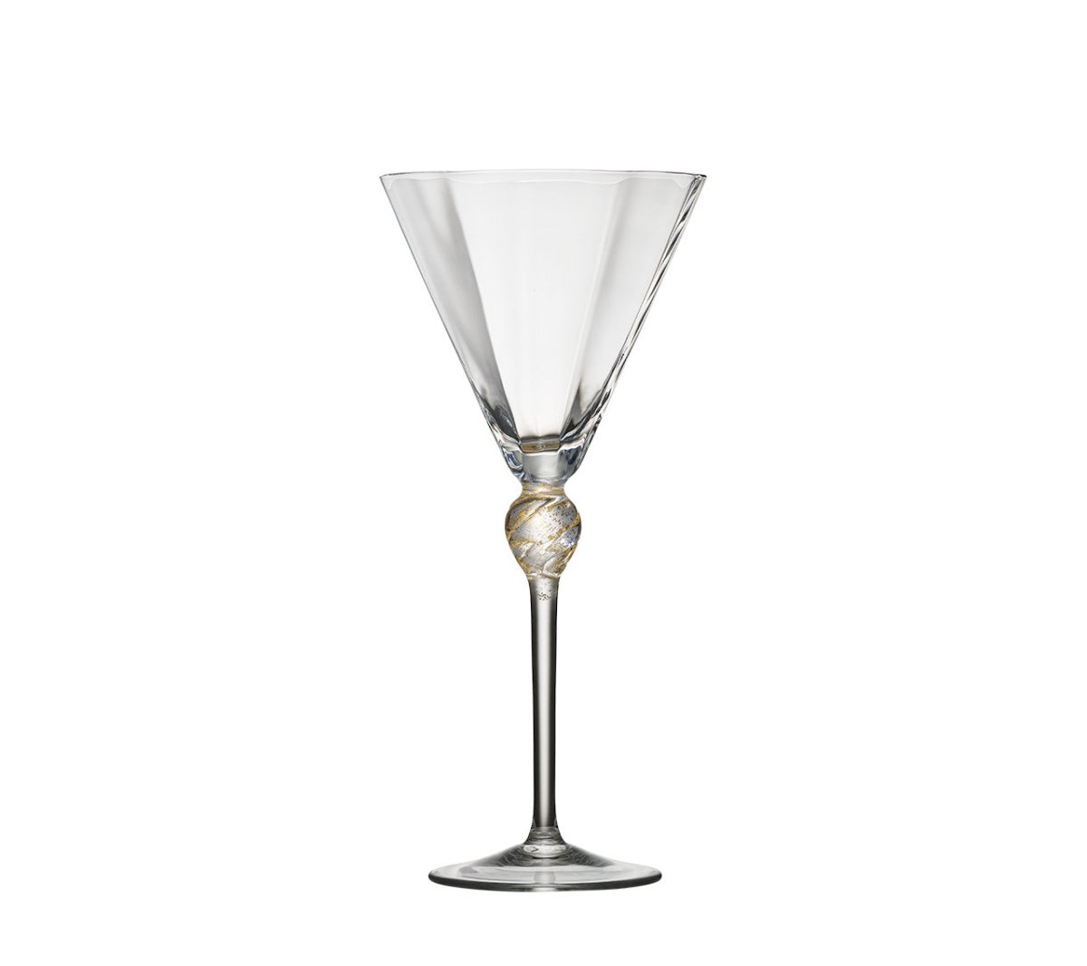 Daphne Wine Glass in Clear & Gold by Kim Seybert
