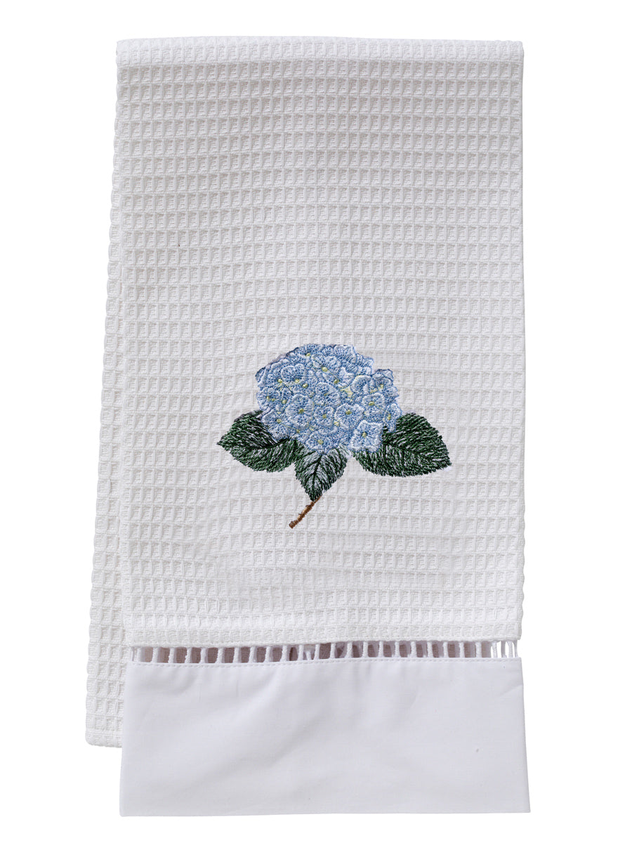 Blue Hydrangea Too Guest Towels Waffle Weave by Jacaranda Living