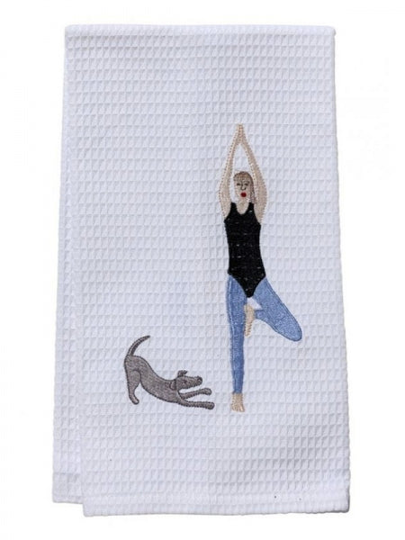 Downward Dog Yoga Guest Towel by Jacaranda Living