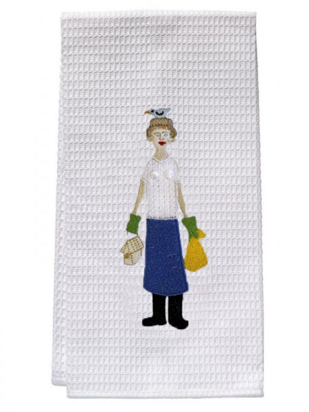 Gardening Lady Guest Towel by Jacaranda Living