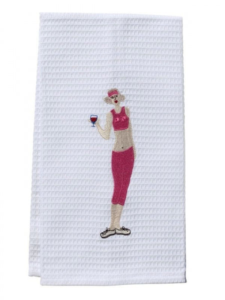 Wine Workout Guest Towel by Jacaranda Living
