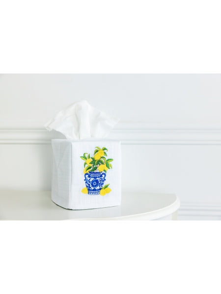 Lemons Ginger Jar Tissue Box Cover by Jacaranda Living