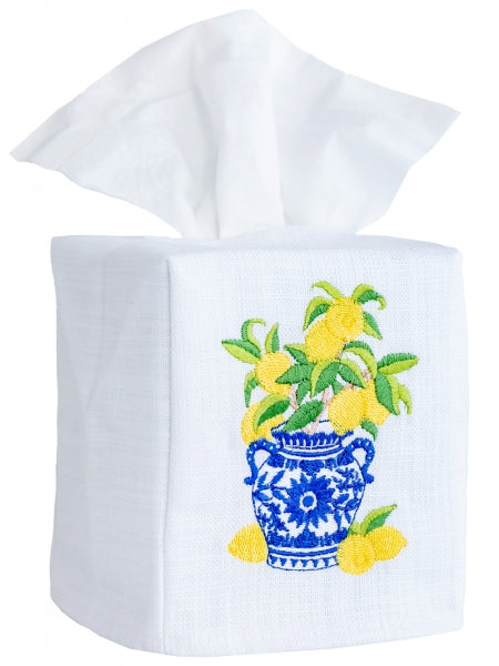 Lemons Ginger Jar Tissue Box Cover by Jacaranda Living