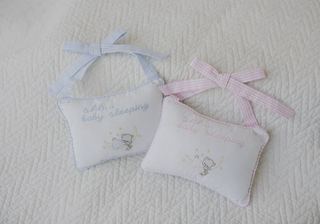 Baby Sleeping Door Pillow Blue by Little English