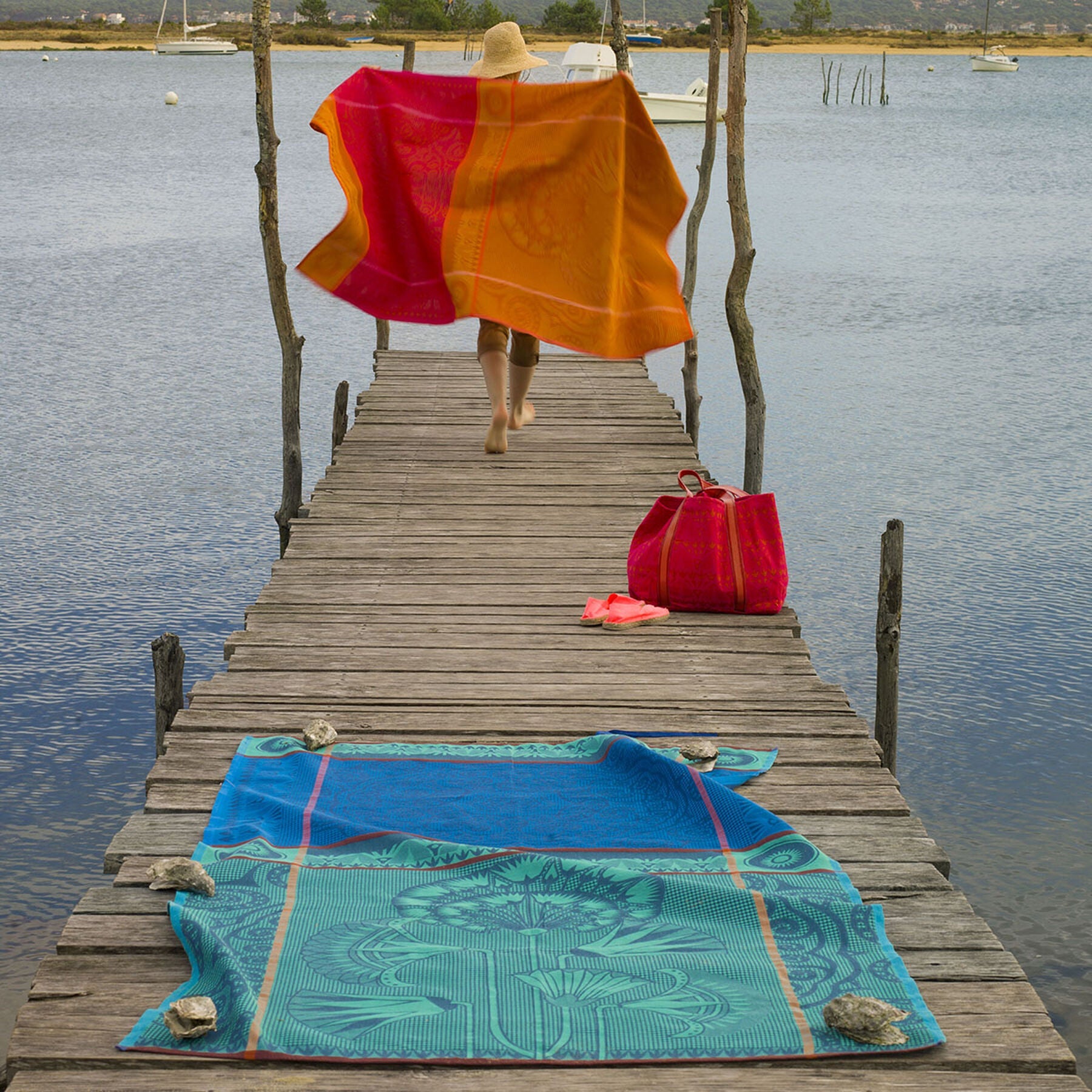 Holi Cotton Beach Towels by Le Jacquard Francais