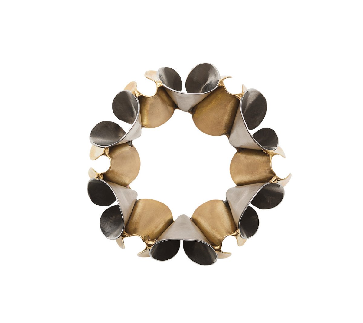 Enigma Napkin Ring in Gold & Silver by Kim Seybert