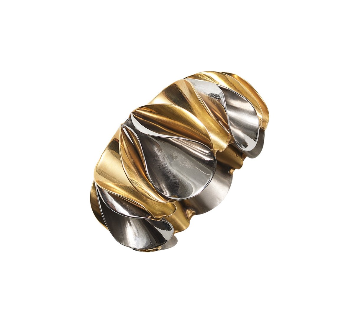 Enigma Napkin Ring in Gold & Silver by Kim Seybert