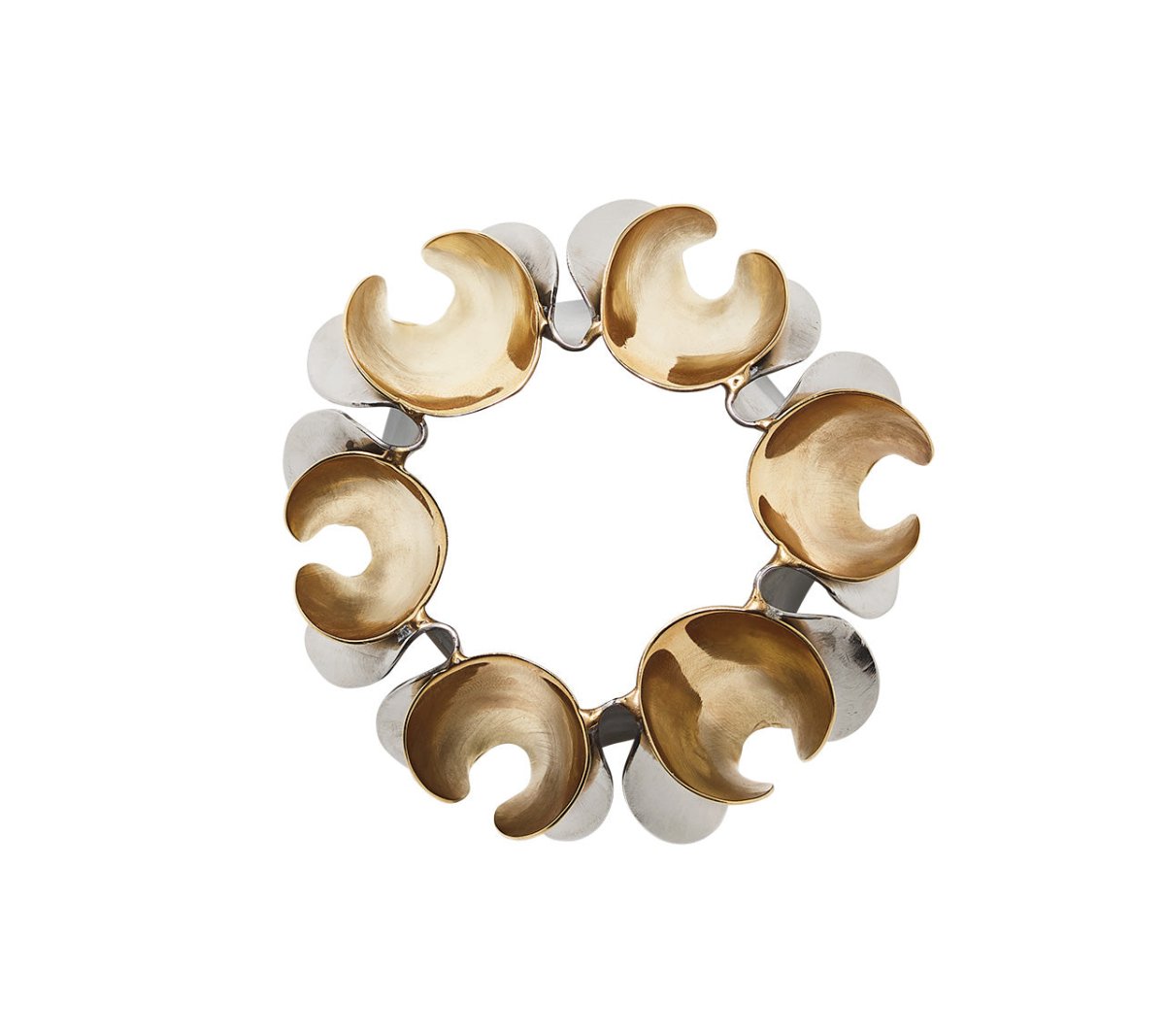 Enigma Napkin Ring in Gold & Silver by Kim Seybert